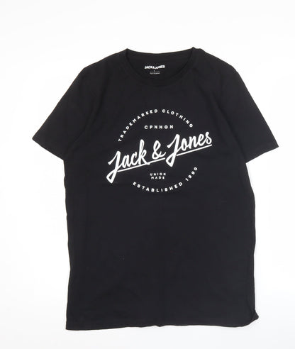 Mens UK Size L JACK & JONES Black  T-Shirt