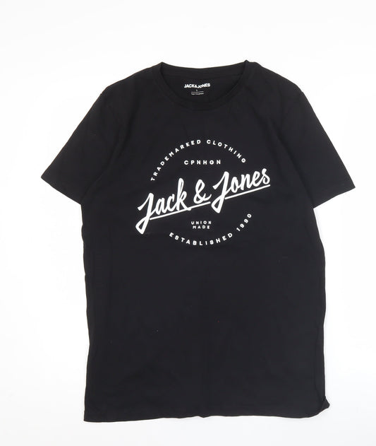 Mens UK Size L JACK & JONES Black  T-Shirt