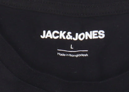 Mens UK Size L JACK & JONES Black  T-Shirt