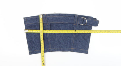 Beyond Retro Women’s Blue Denim Strapless Cropped Top S