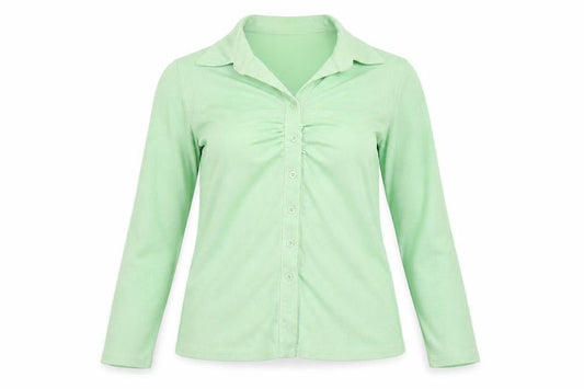 Daisy Street Womens Green Size 14 Collared Button-Up Top