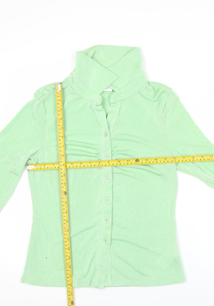 Daisy Street Womens Green Size 14 Collared Button-Up Top