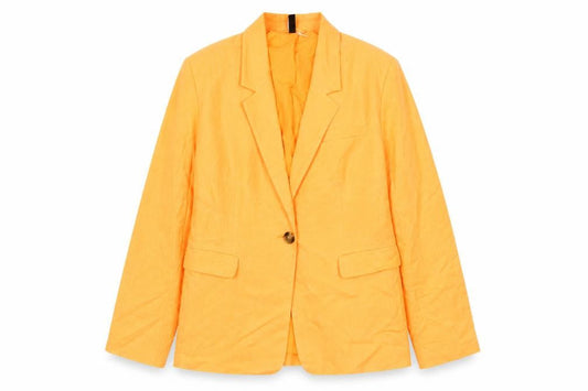 H&M Women's Orange XS Linen Viscose Single-Breasted Blazer