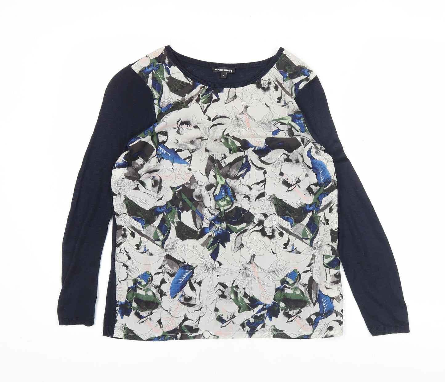 Warehouse Womens Multicoloured Floral Long Sleeve Top Size S