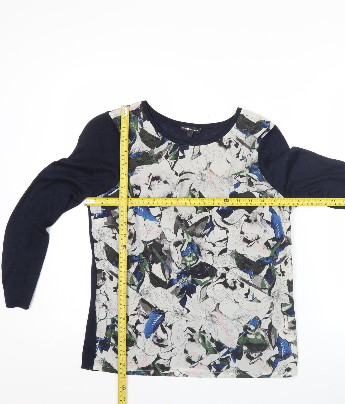 Warehouse Womens Multicoloured Floral Long Sleeve Top Size S