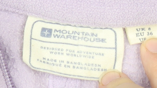 Mountain Warehouse Women Purple Fleece Jacket Size 8 Full Zip