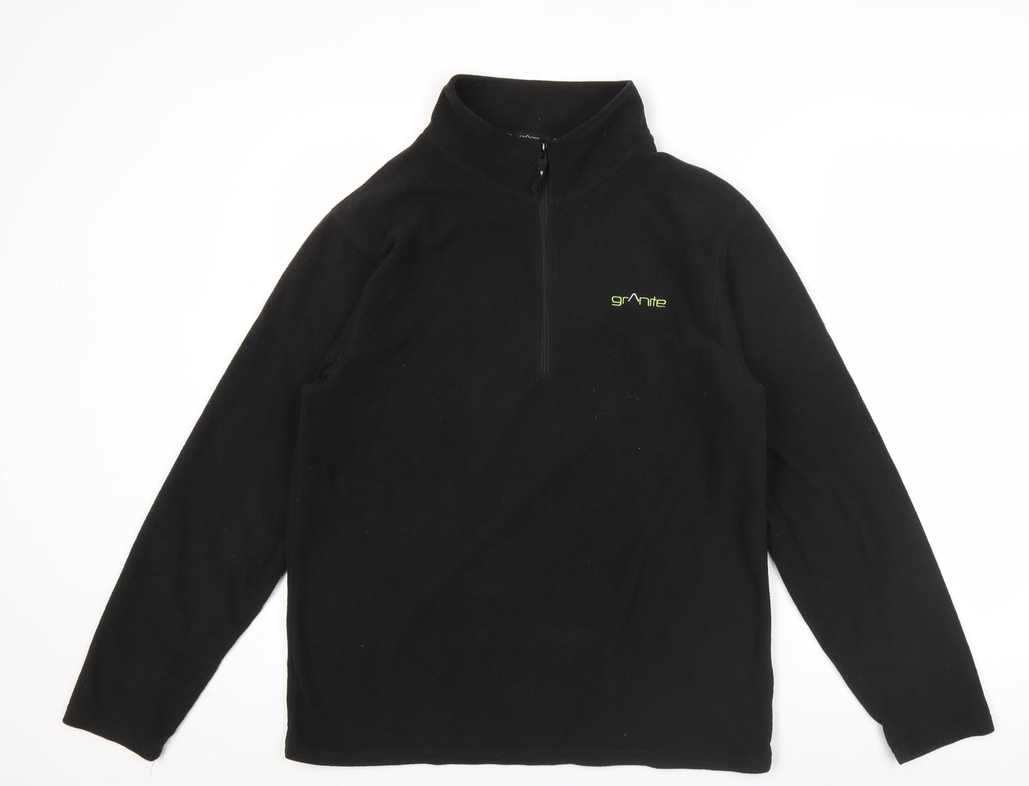 Granite Outdoors Men’s Black Fleece Pullover Sweatshirt M 1/4 Zip
