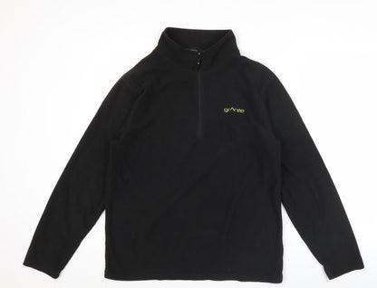 Granite Outdoors Men’s Black Fleece Pullover Sweatshirt M 1/4 Zip