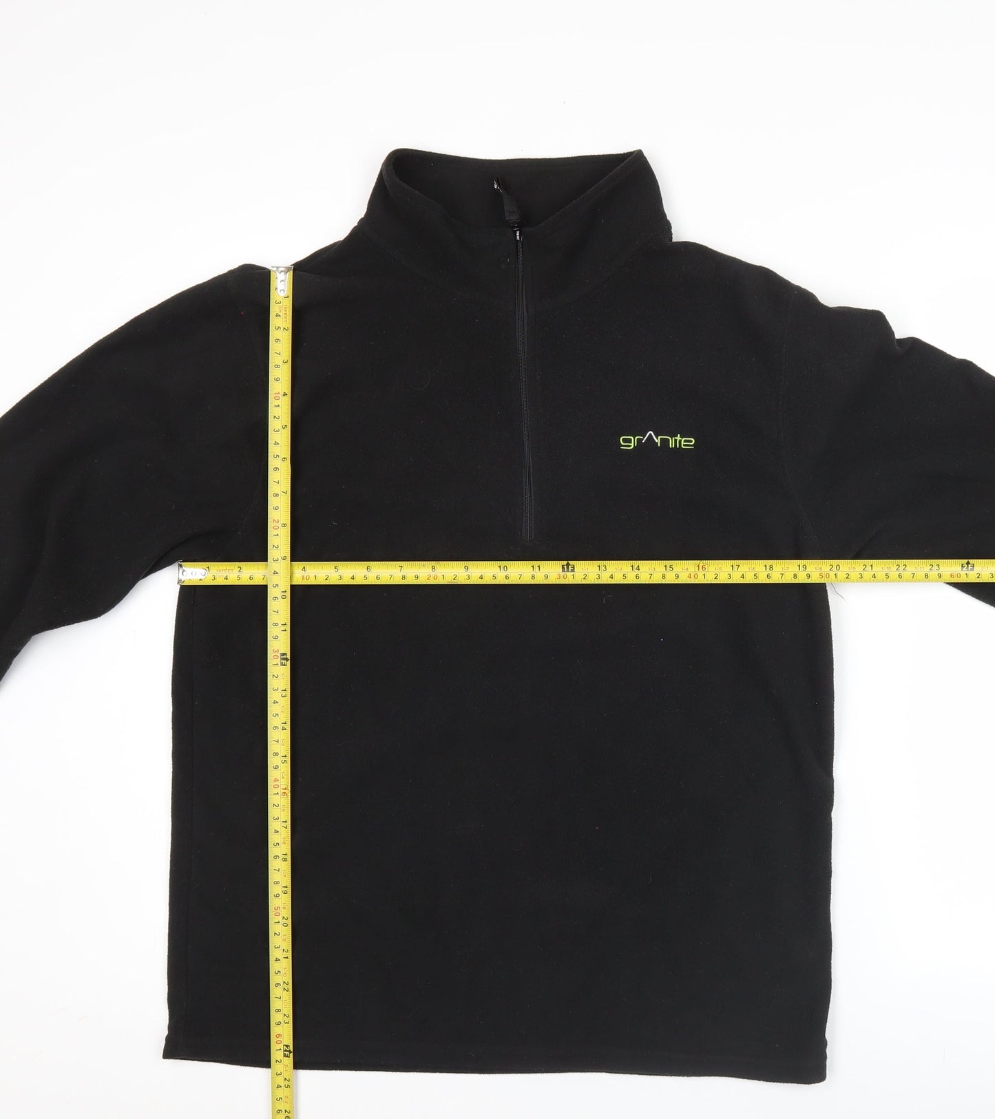 Granite Outdoors Men’s Black Fleece Pullover Sweatshirt M 1/4 Zip