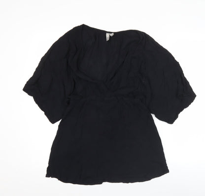 ASOS Women’s Black Wrap Kimono Sleeve Blouse Size 10