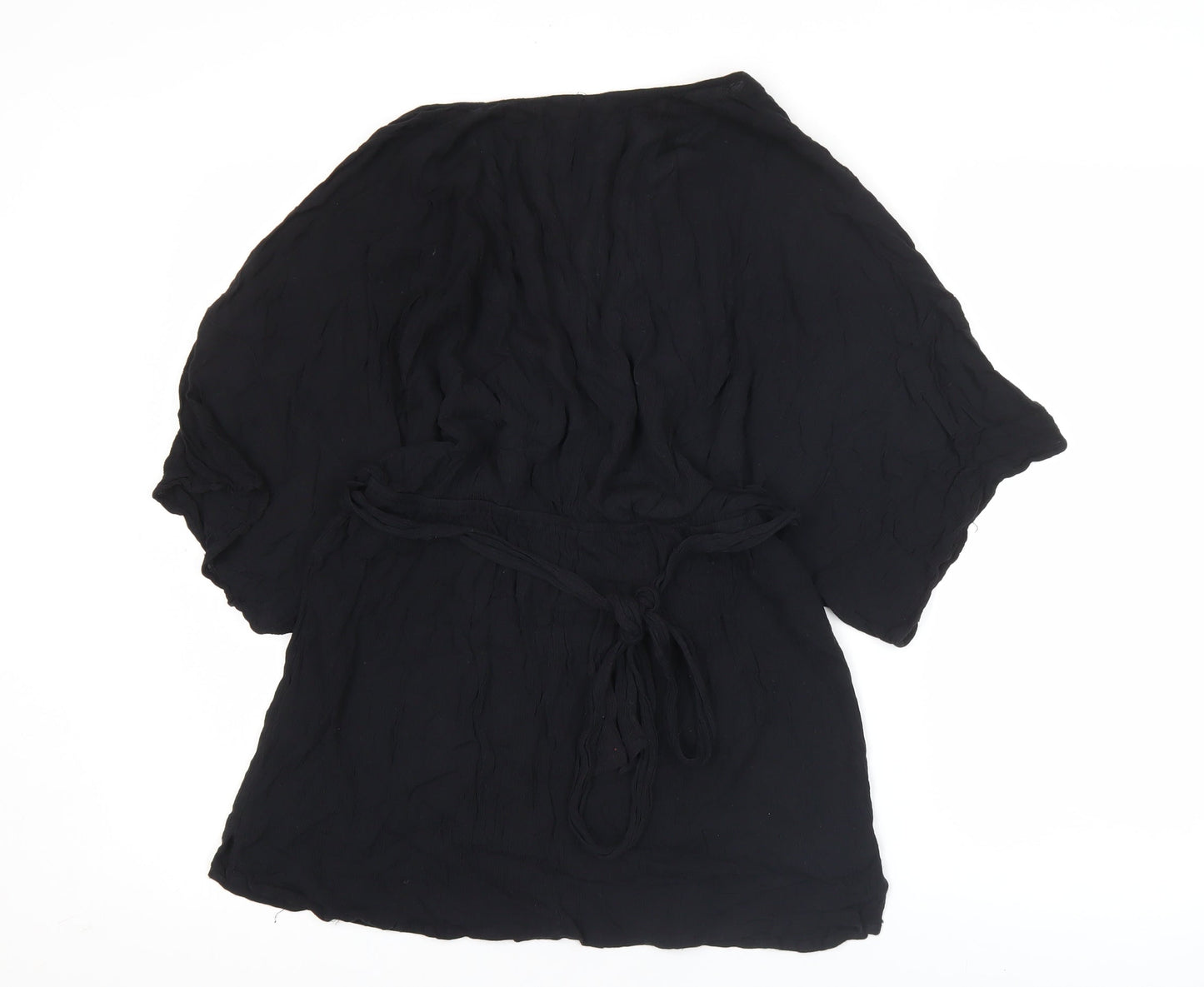 ASOS Women’s Black Wrap Kimono Sleeve Blouse Size 10