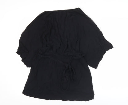 ASOS Women’s Black Wrap Kimono Sleeve Blouse Size 10