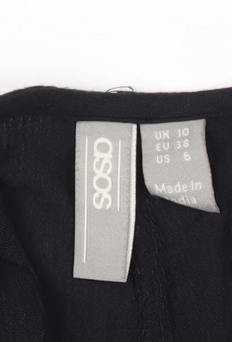 ASOS Women’s Black Wrap Kimono Sleeve Blouse Size 10
