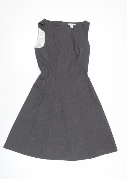 H&M Women’s Grey Fit & Flare Sleeveless Knee Length Dress Size 6
