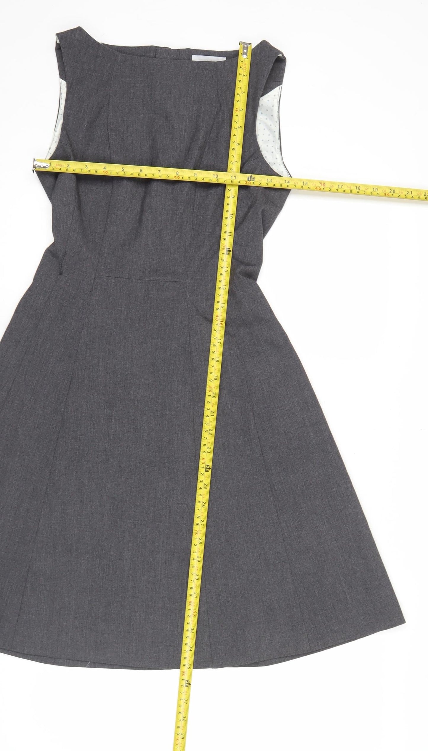 H&M Women’s Grey Fit & Flare Sleeveless Knee Length Dress Size 6