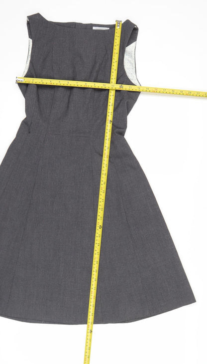 H&M Women’s Grey Fit & Flare Sleeveless Knee Length Dress Size 6