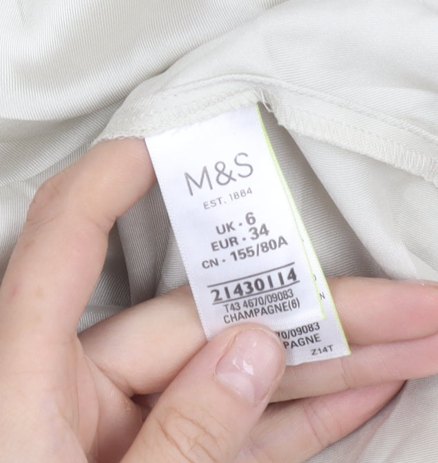 Marks and Spencer Womens Ivory Blouse Size 6 Halter Tunic Style