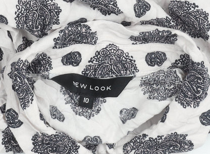 New Look Women’s Multicoloured Bohemian Floral Blouse Size 10