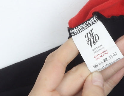 DFND Boys Black Red Colourblock Logo Crew Neck T-Shirt 7-8 Years