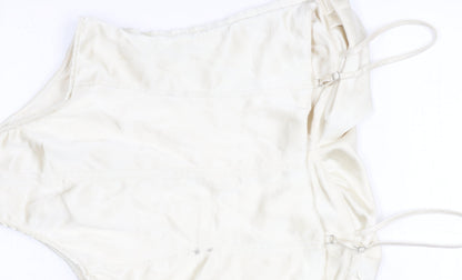 Zara Women’s Ivory Viscose Camisole Tank Top Size S Summer Spaghetti Strap