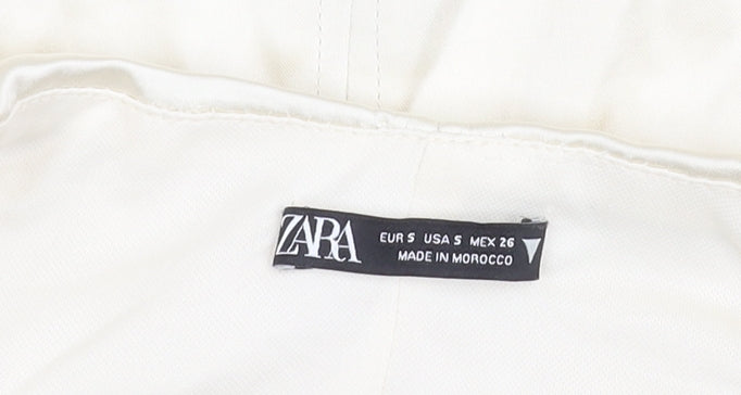 Zara Women’s Ivory Viscose Camisole Tank Top Size S Summer Spaghetti Strap