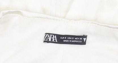 Zara Women’s Ivory Viscose Camisole Tank Top Size S Summer Spaghetti Strap