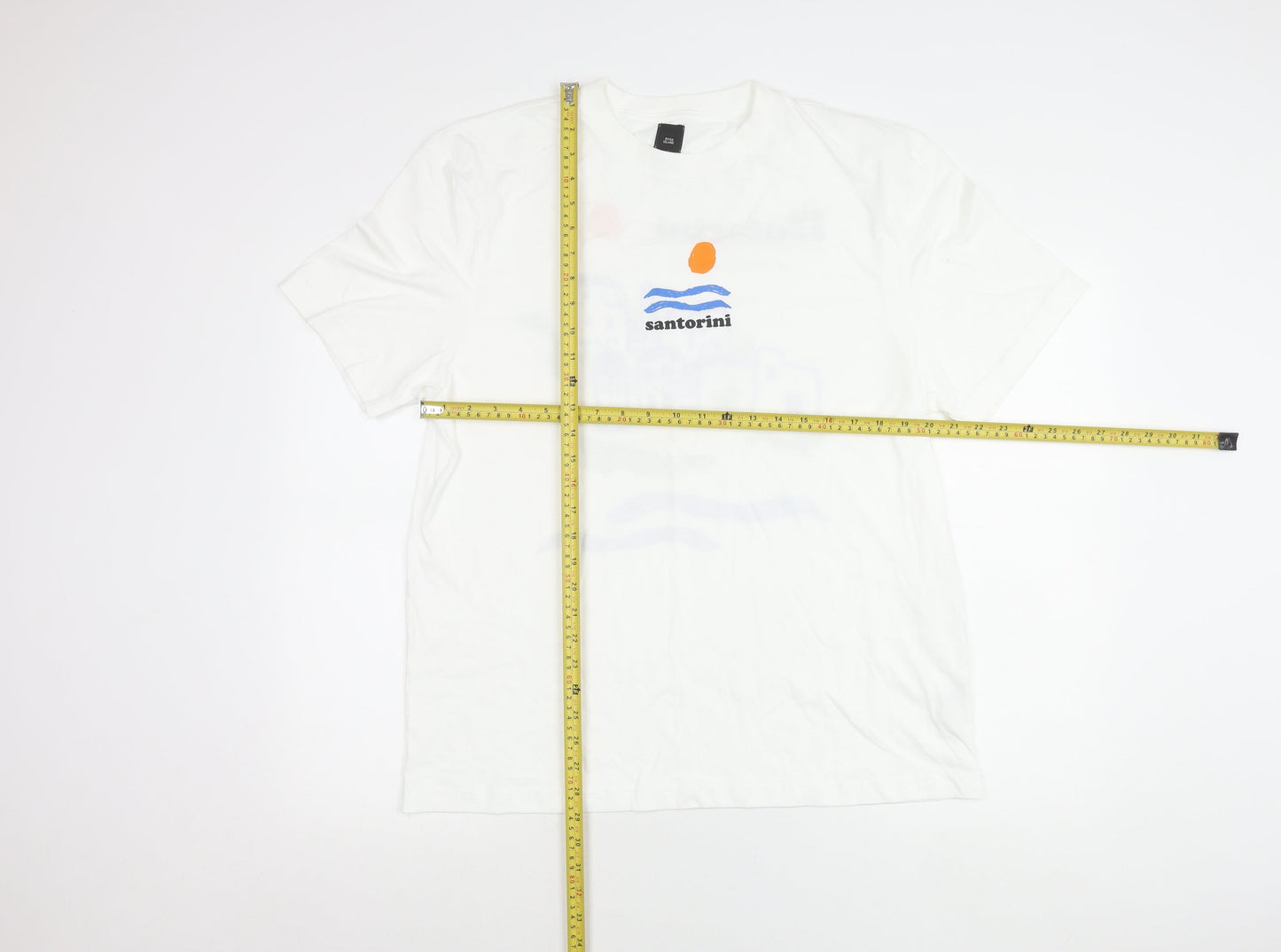 River Island Men White L Santorini Holiday Graphic T-Shirt