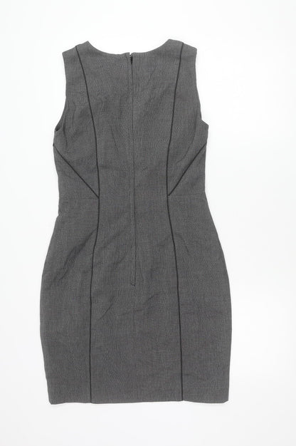 H&M Women’s Grey Sleeveless Sheath Dress UK 12 Workwear Business