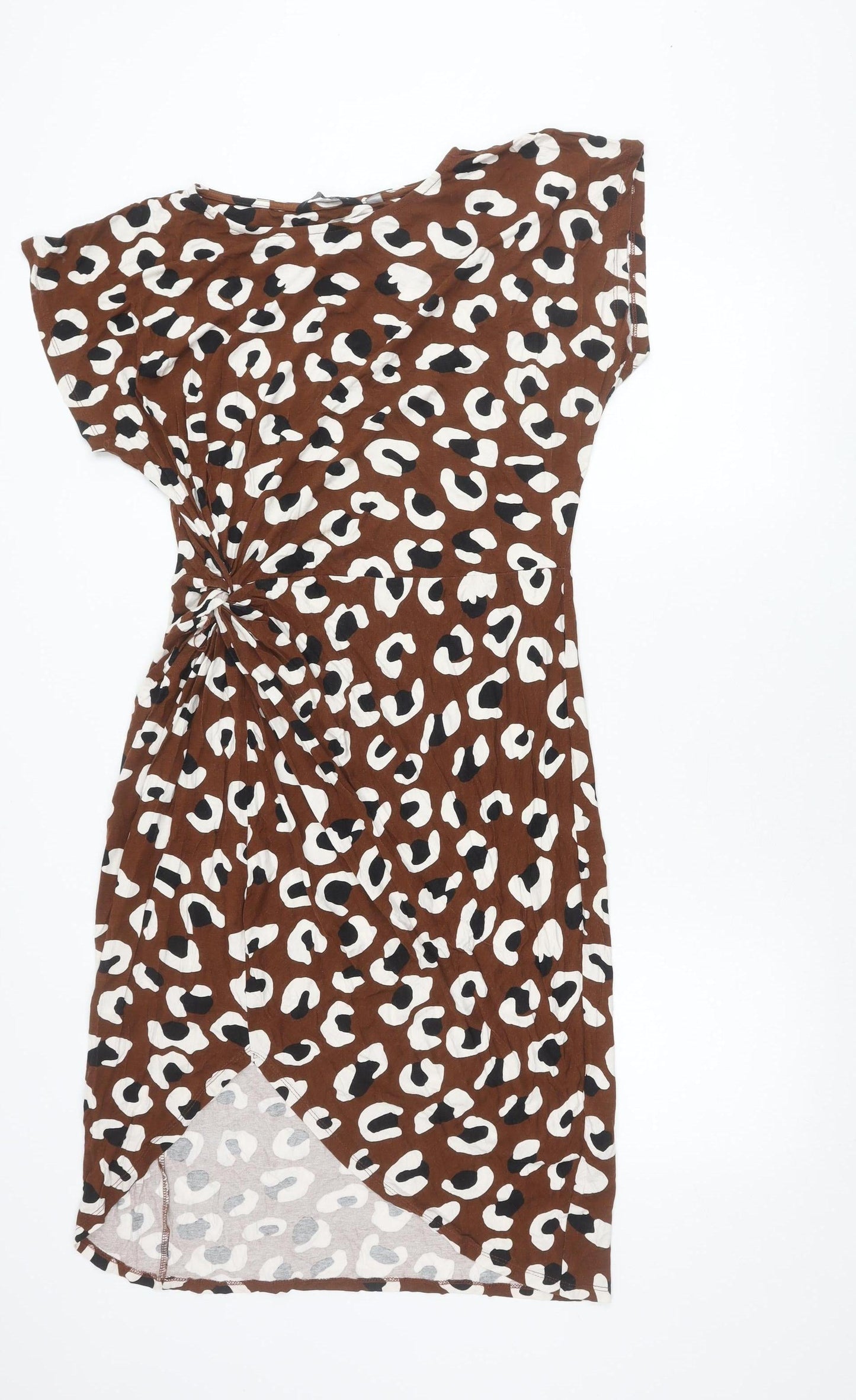Dorothy Perkins Women’s Brown Animal Print Strapless Bodycon Dress UK 8