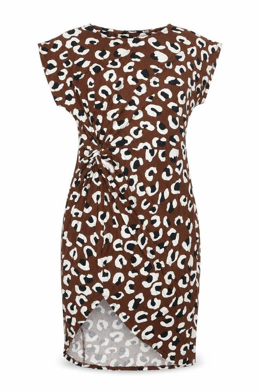 Dorothy Perkins Women’s Brown Animal Print Strapless Bodycon Dress UK 8
