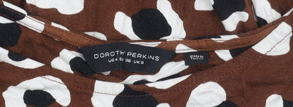 Dorothy Perkins Women’s Brown Animal Print Strapless Bodycon Dress UK 8