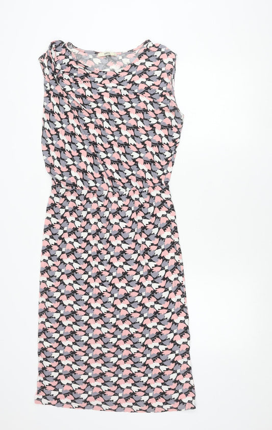 Oasis Women’s Multicoloured Floral Sheath Dress Size S Sleeveless Ruched