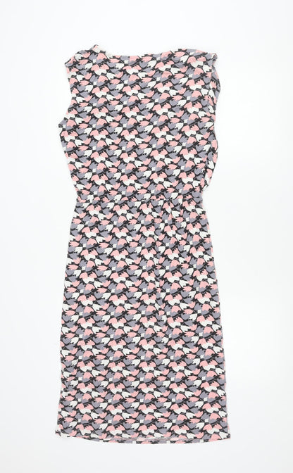 Oasis Women’s Multicoloured Floral Sheath Dress Size S Sleeveless Ruched