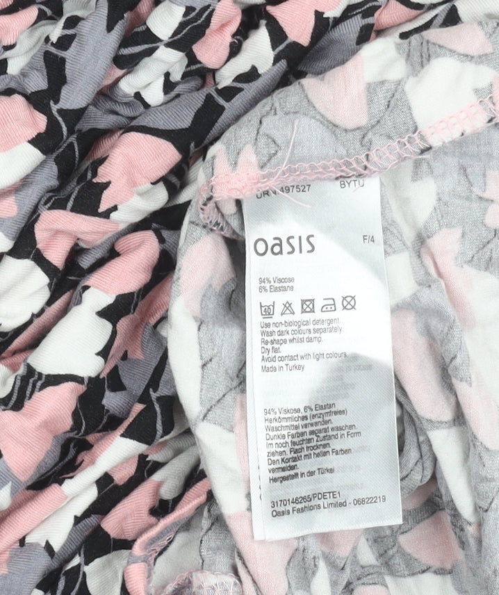 Oasis Women’s Multicoloured Floral Sheath Dress Size S Sleeveless Ruched