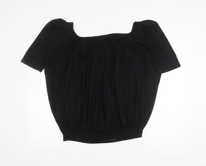 Betty Jackson Studio Womens Black Size 14 Square Neck Tunic Blouse