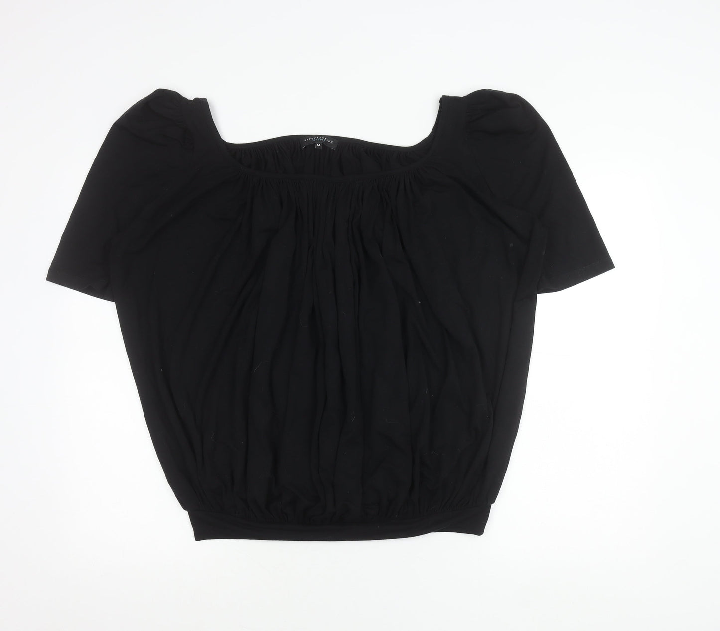 Betty Jackson Studio Womens Black Size 14 Square Neck Tunic Blouse