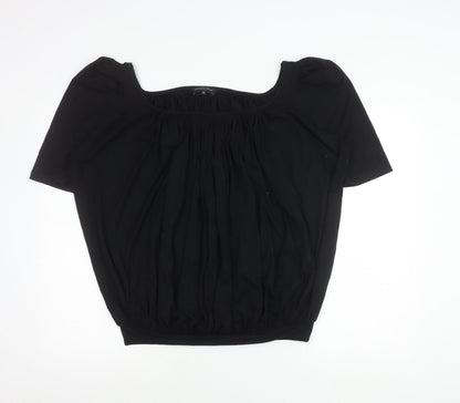 Betty Jackson Studio Womens Black Size 14 Square Neck Tunic Blouse