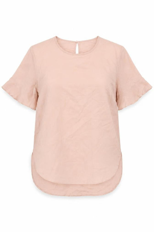 New Look Women Pink Size 10 Short Sleeve Blouse Polyester Top