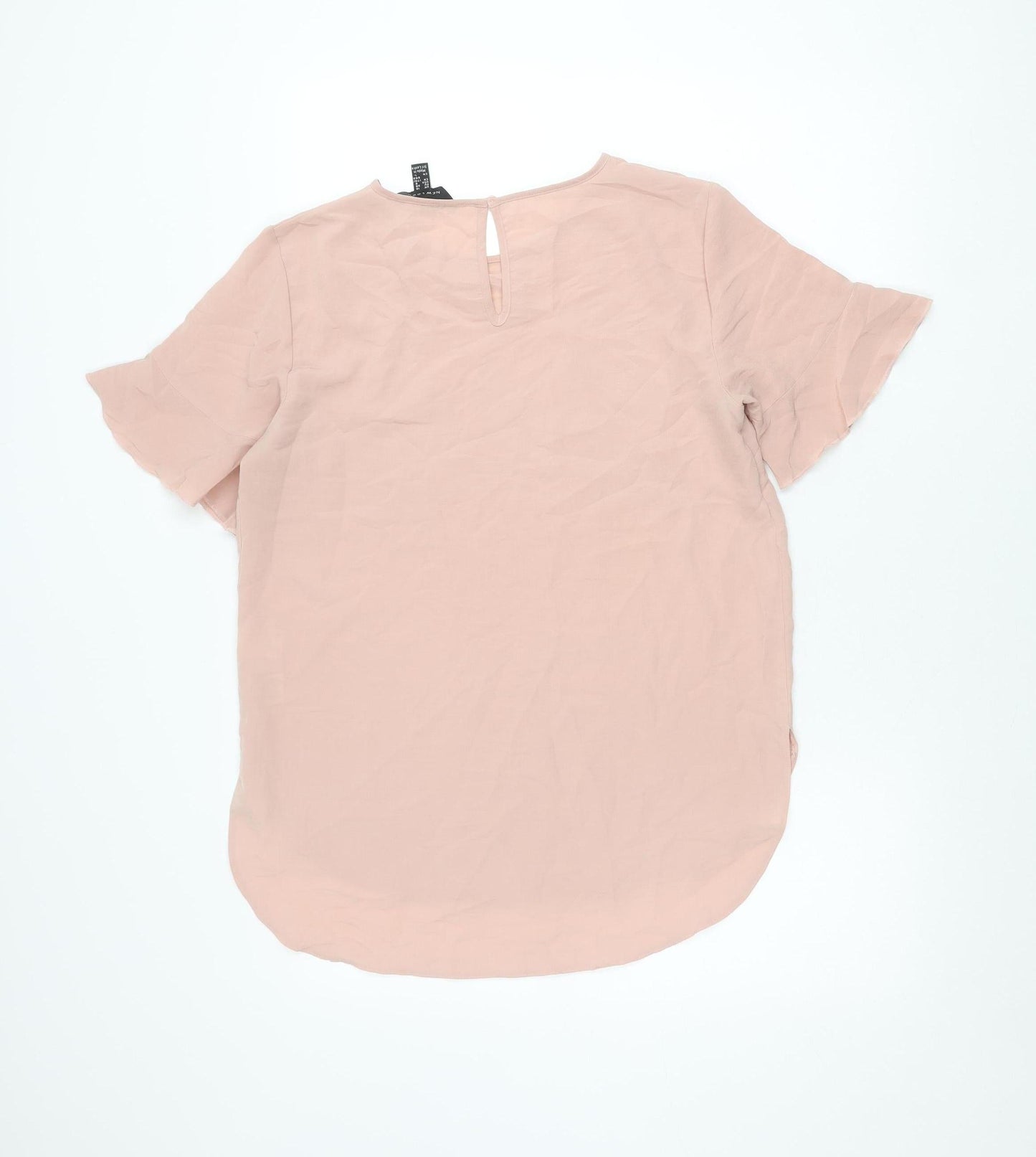 New Look Women Pink Size 10 Short Sleeve Blouse Polyester Top