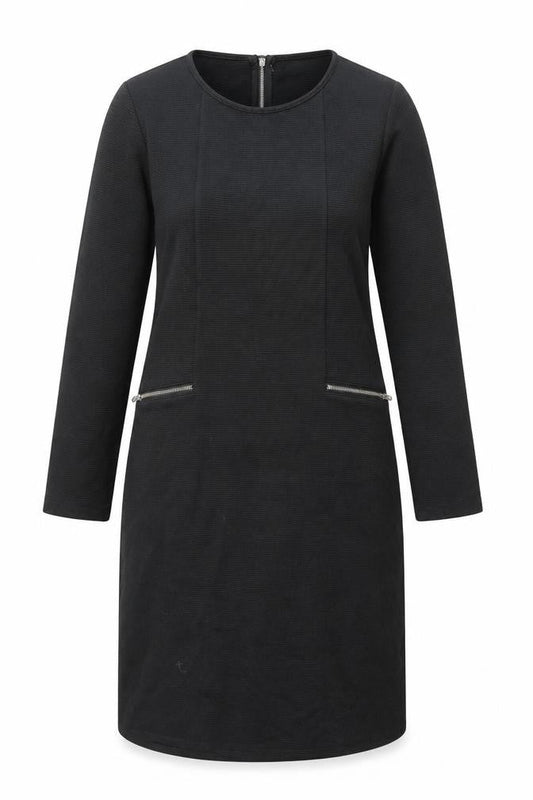 Thought Womens Black Shift Dress Size 10 Long Sleeve Cotton Blend