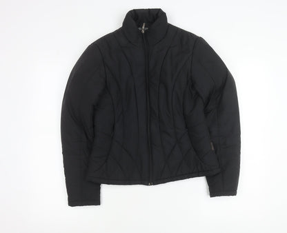 Marks and Spencer Women Black Puffer Jacket S Polyester Quilted Zip