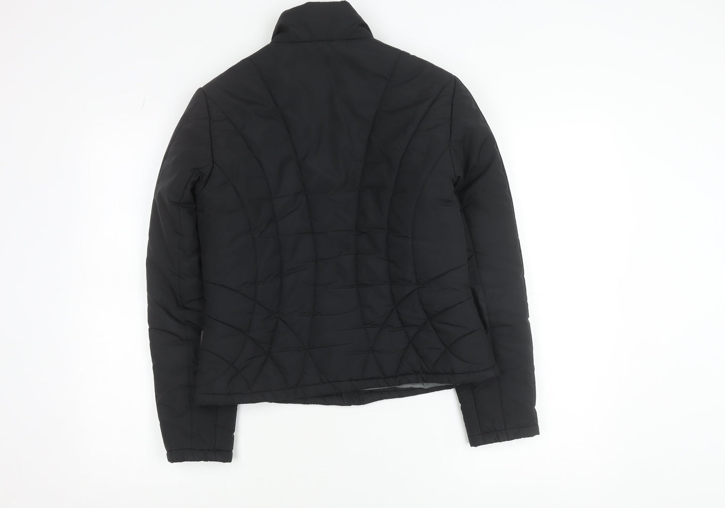 Marks and Spencer Women Black Puffer Jacket S Polyester Quilted Zip
