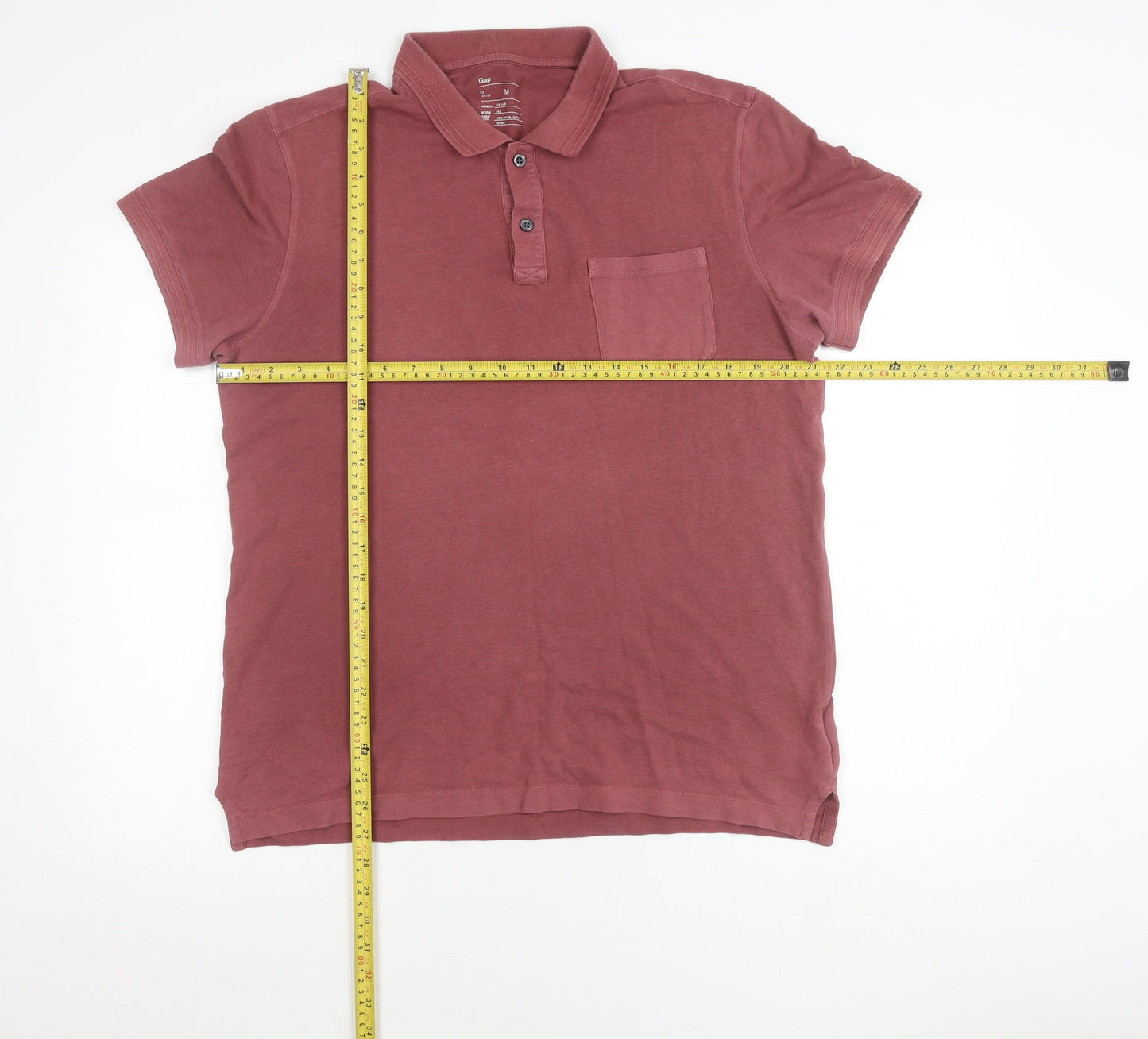 Gap Men’s Red Cotton Polo Shirt M Short Sleeve Collared Casual