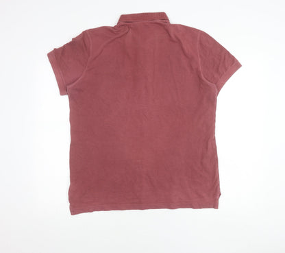 Gap Men’s Red Cotton Polo Shirt M Short Sleeve Collared Casual