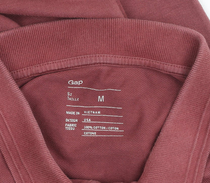 Gap Men’s Red Cotton Polo Shirt M Short Sleeve Collared Casual