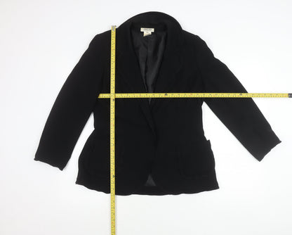 Georges Rech Womens Black Size 12 Single Breasted Blazer Jacket