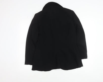 Georges Rech Womens Black Size 12 Single Breasted Blazer Jacket