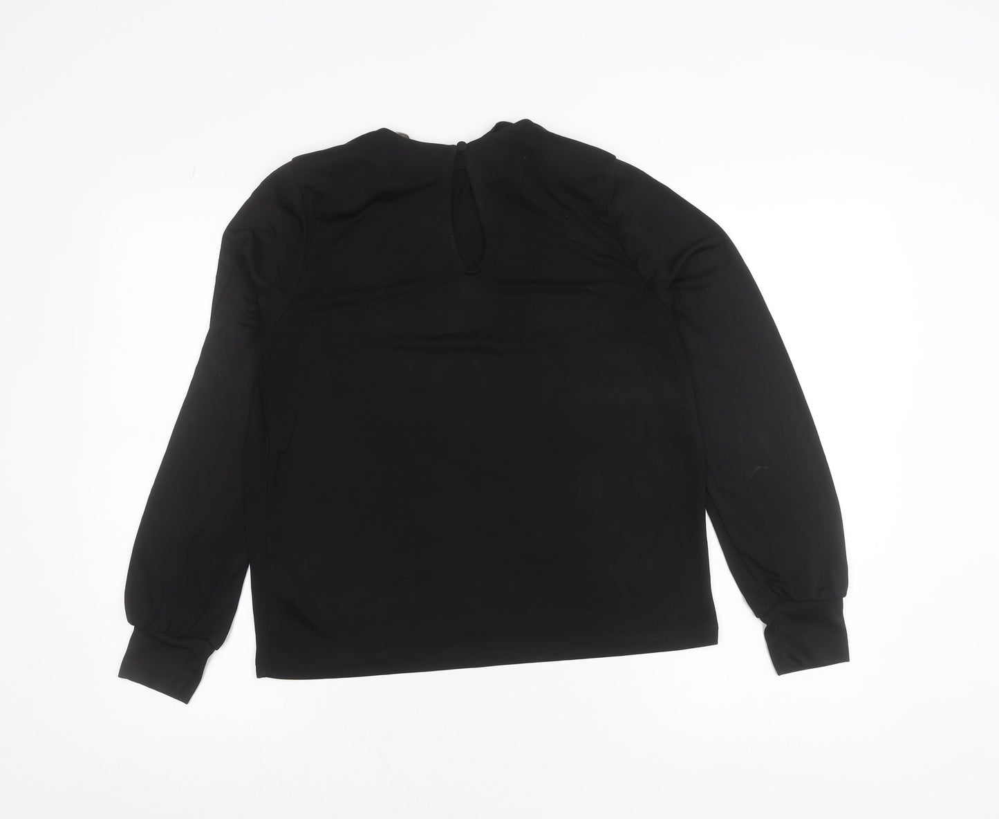 H&M Women’s Black Long Sleeve Blouse Size S Regular Fit Round Neck