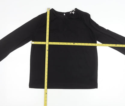 H&M Women’s Black Long Sleeve Blouse Size S Regular Fit Round Neck
