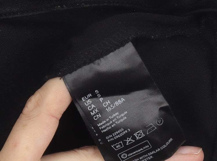 H&M Women’s Black Long Sleeve Blouse Size S Regular Fit Round Neck